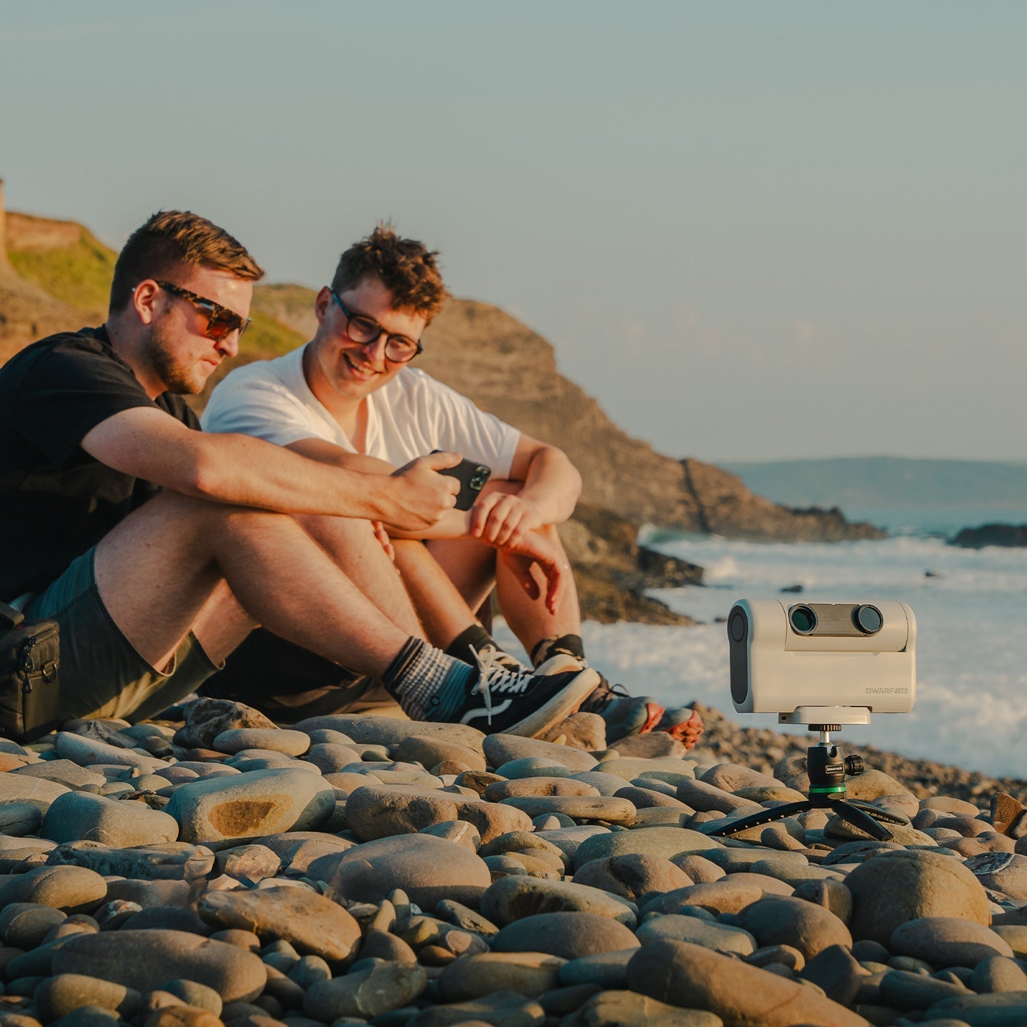 Two men using their DWARF II on the beach