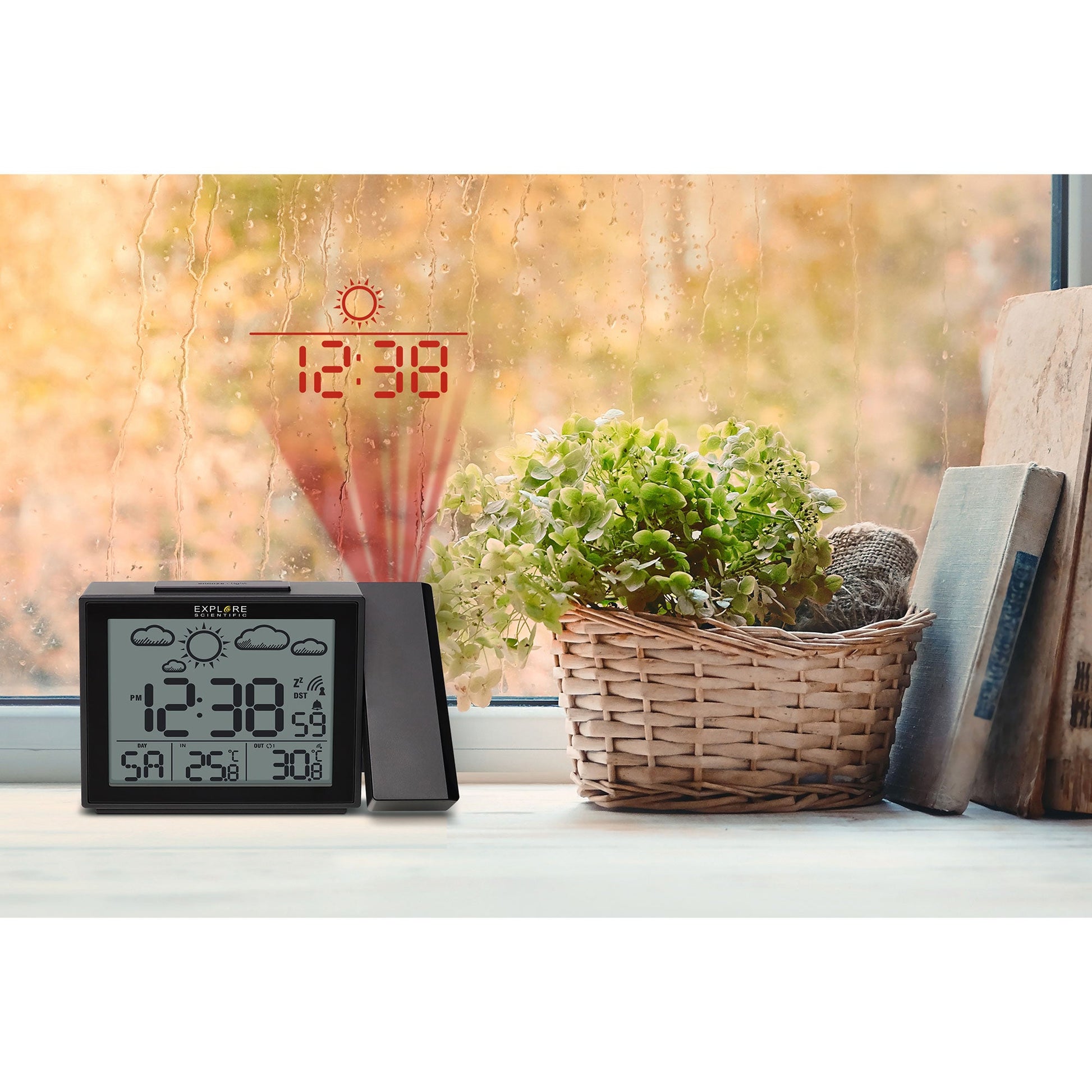 Explore Scientific Projection Radio Controlled Clock with Weather Forecast Display